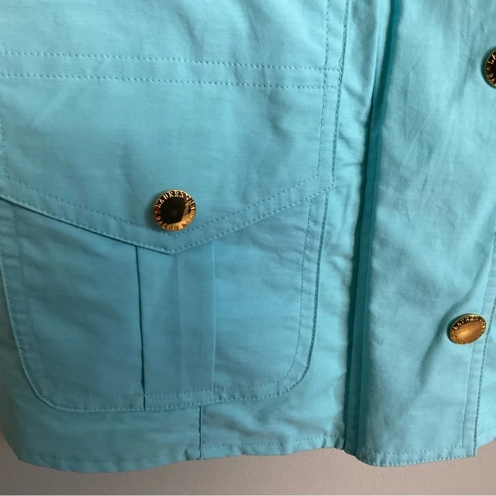 Ralph Lauren Reversible Vest Ivory Aqua Blue Gold Hardware Size Medium - Picture 7 of 15
